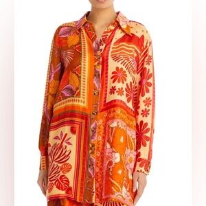 Farm Rio | Forest Mixed Scarves Chemise Shirt